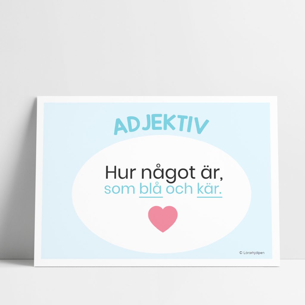 Ordklasskylt – adjektiv