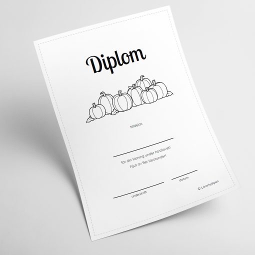 Diplom höstlovsbingo/läslovsbingo