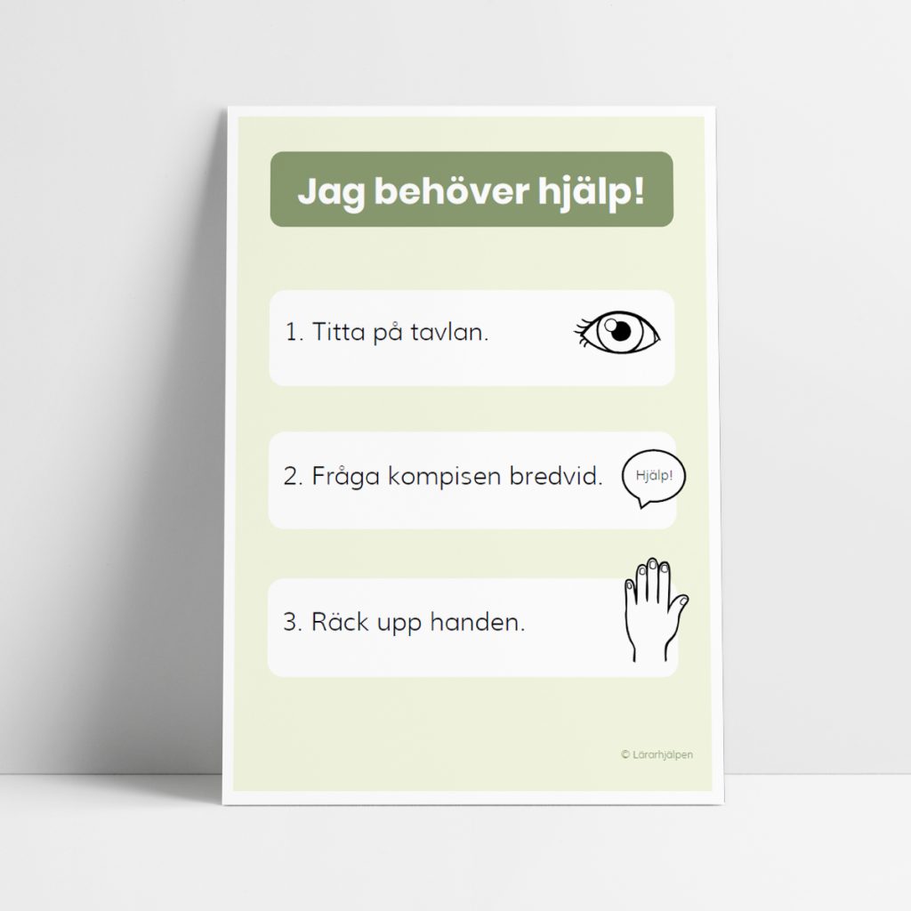 Jag behöver hjälp – skylt