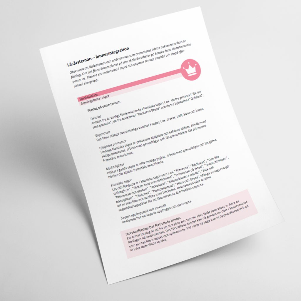 Förslag till läsårstema – förskoleklass