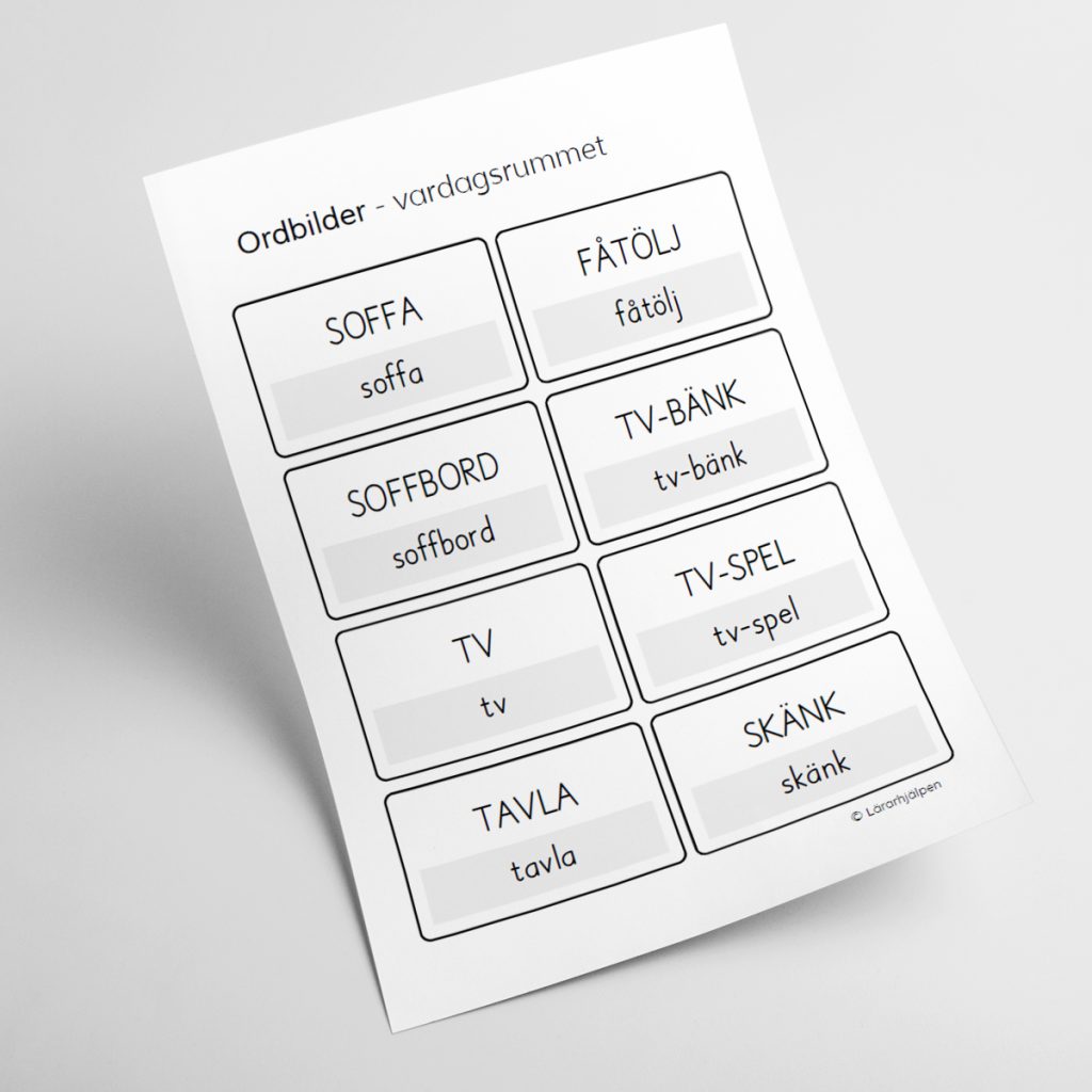 Ordbilder – vardagsrummet