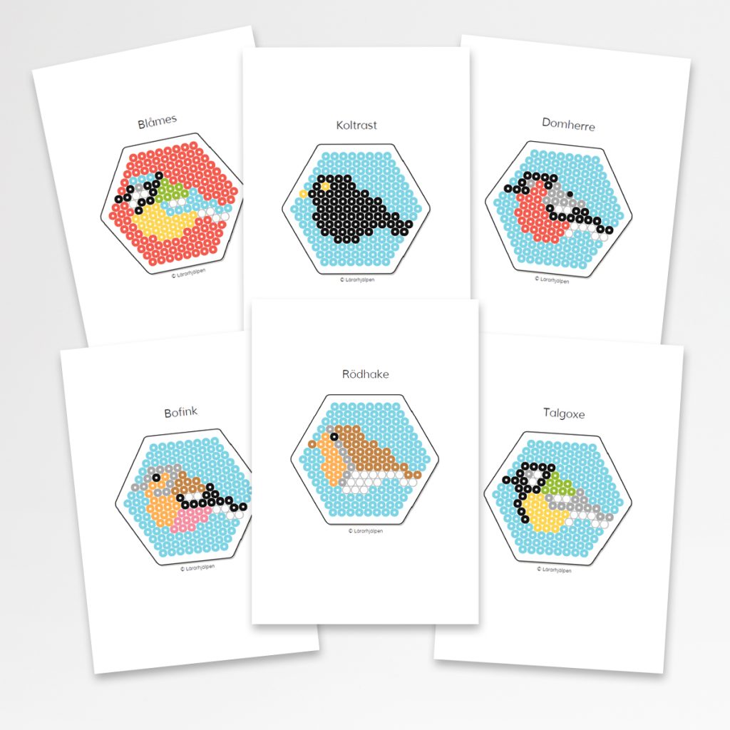 Pärlplattemönster – fåglar