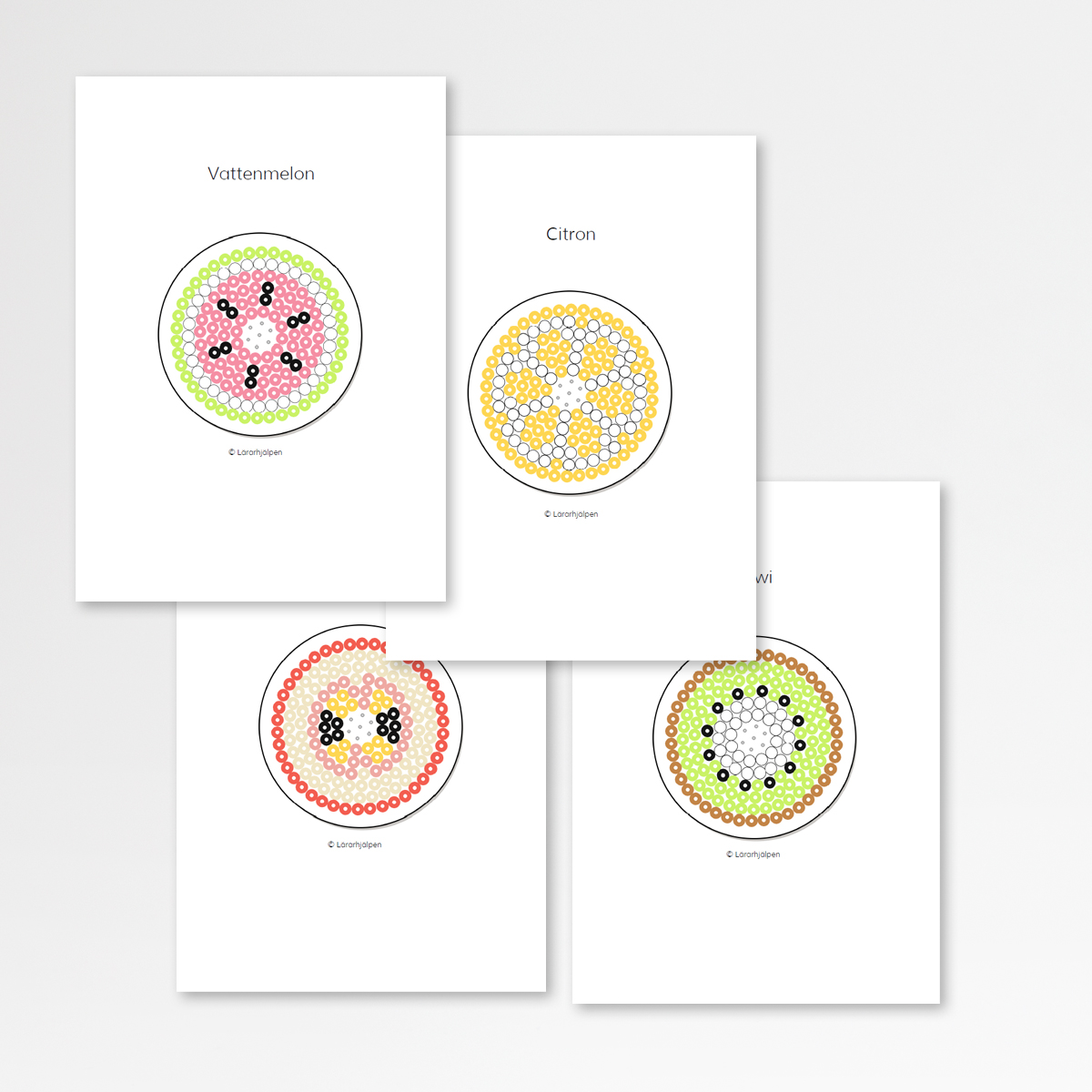 Pärlplattemönster - frukt