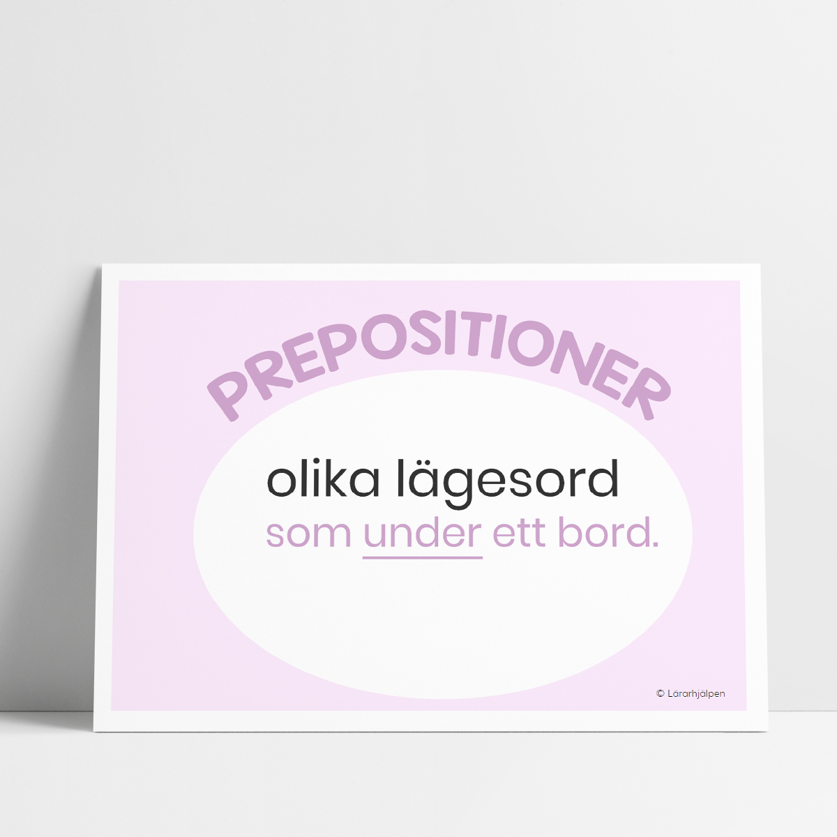 Ordklasskylt - prepositioner