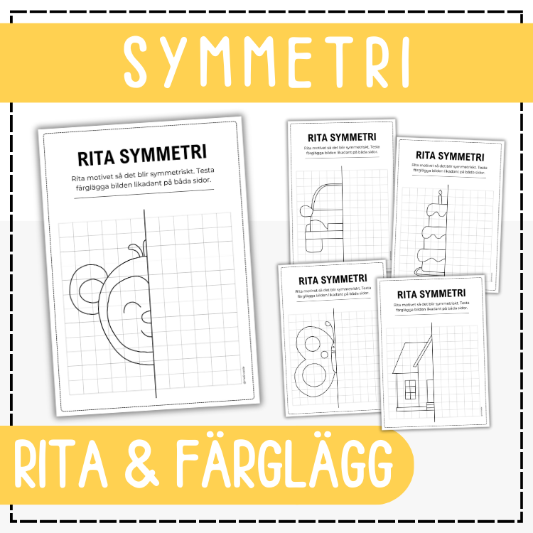 Symmetri – rita och färglägg
