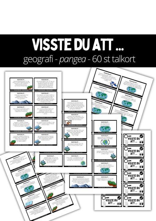 Visste du att ... 60 talkort (Geografi 4 - pangea)