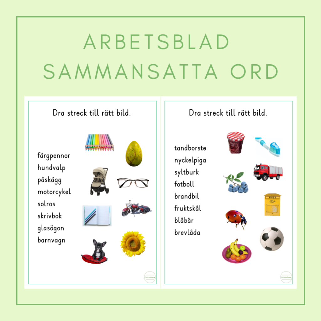 Arbetsblad sammansatta ord