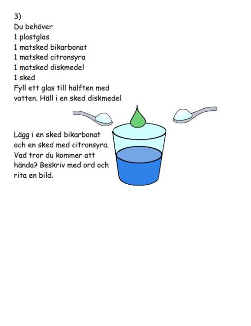 Experiment med bikarbonat och citronsyra