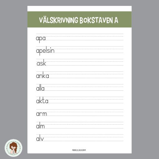 Välskrivning - alfabetet