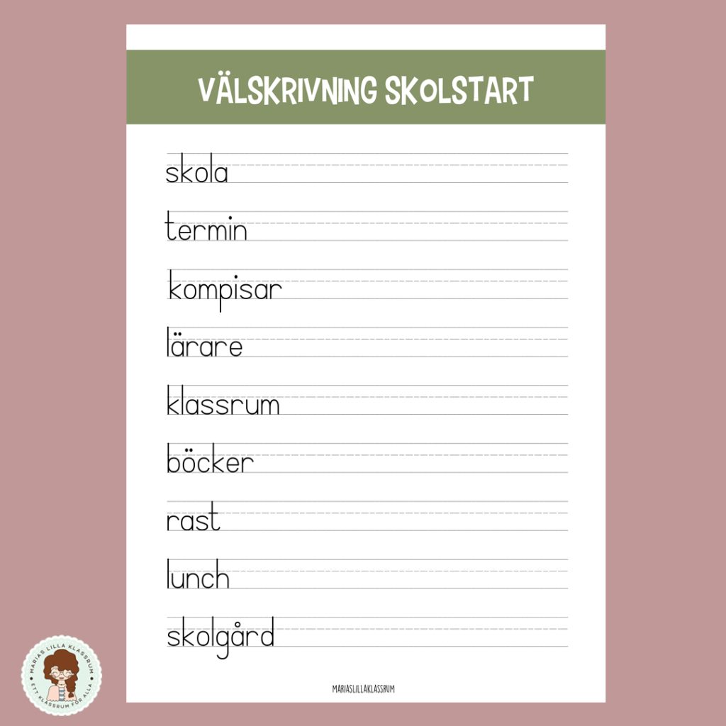 Välskrivning – skolstart