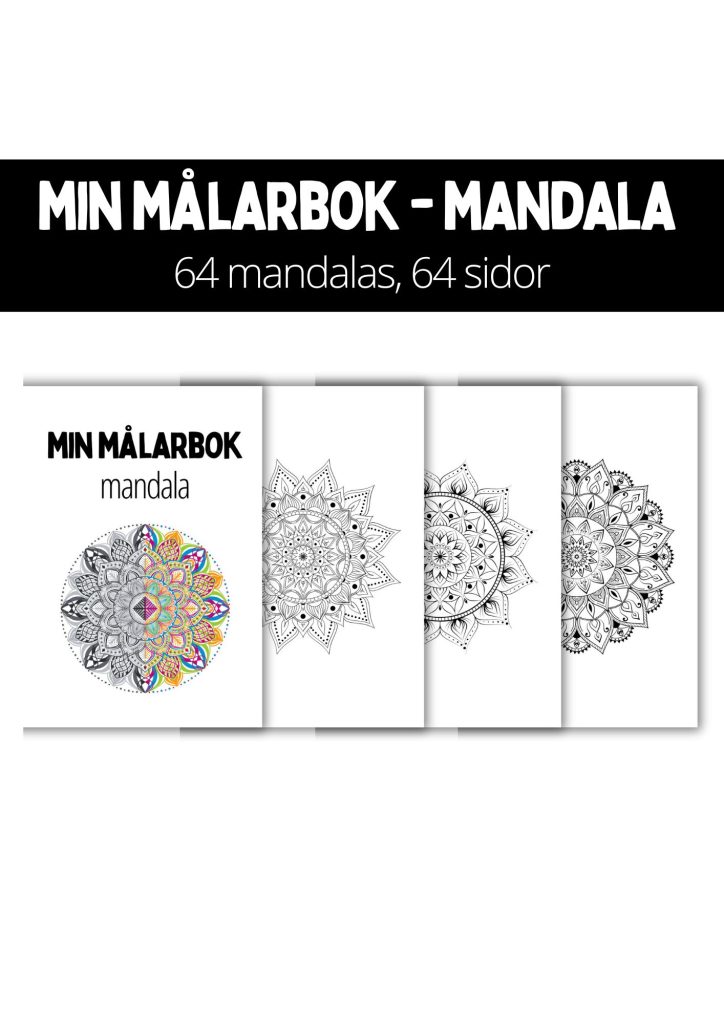 Min målarbok – 64 mandalas – A5