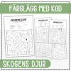 Färglägg med kod - skogens djur