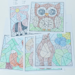 Färglägg med kod – skogens djur - bild 3