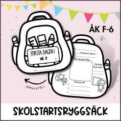 Skolstartsryggsäck - Kreativ uppgift till åk F-6