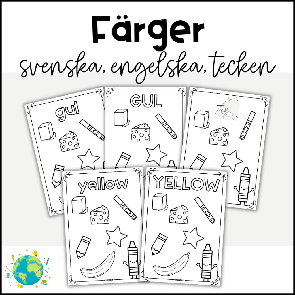 Måla Färger – Svenska, engelska och tecken