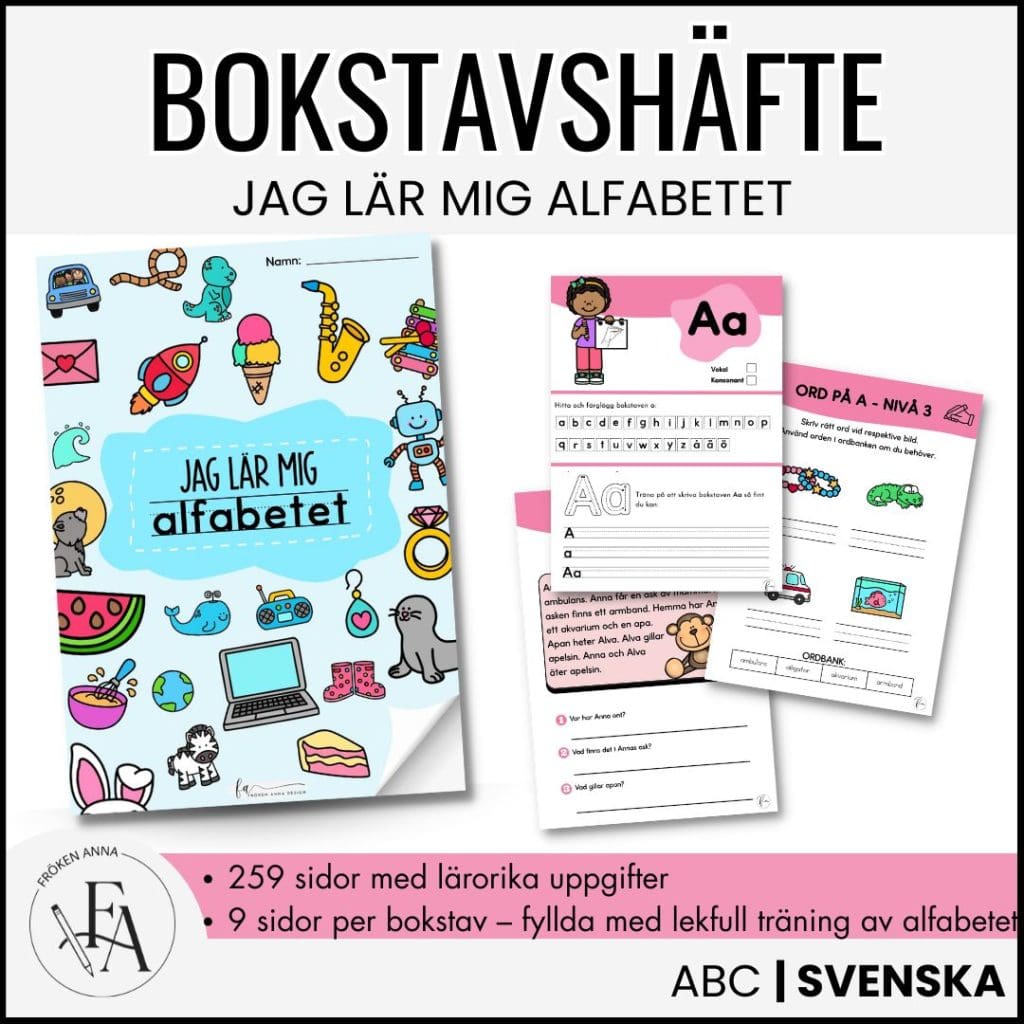 Jag lär mig alfabetet | Bokstavshäfte | (256 sidor!)