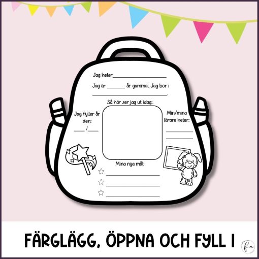 Skolstartsryggsäck - Kreativ uppgift till åk F-6