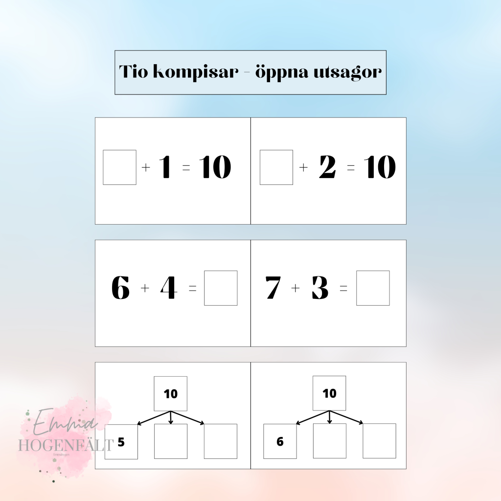 Tio kompisar – öppna utsagor