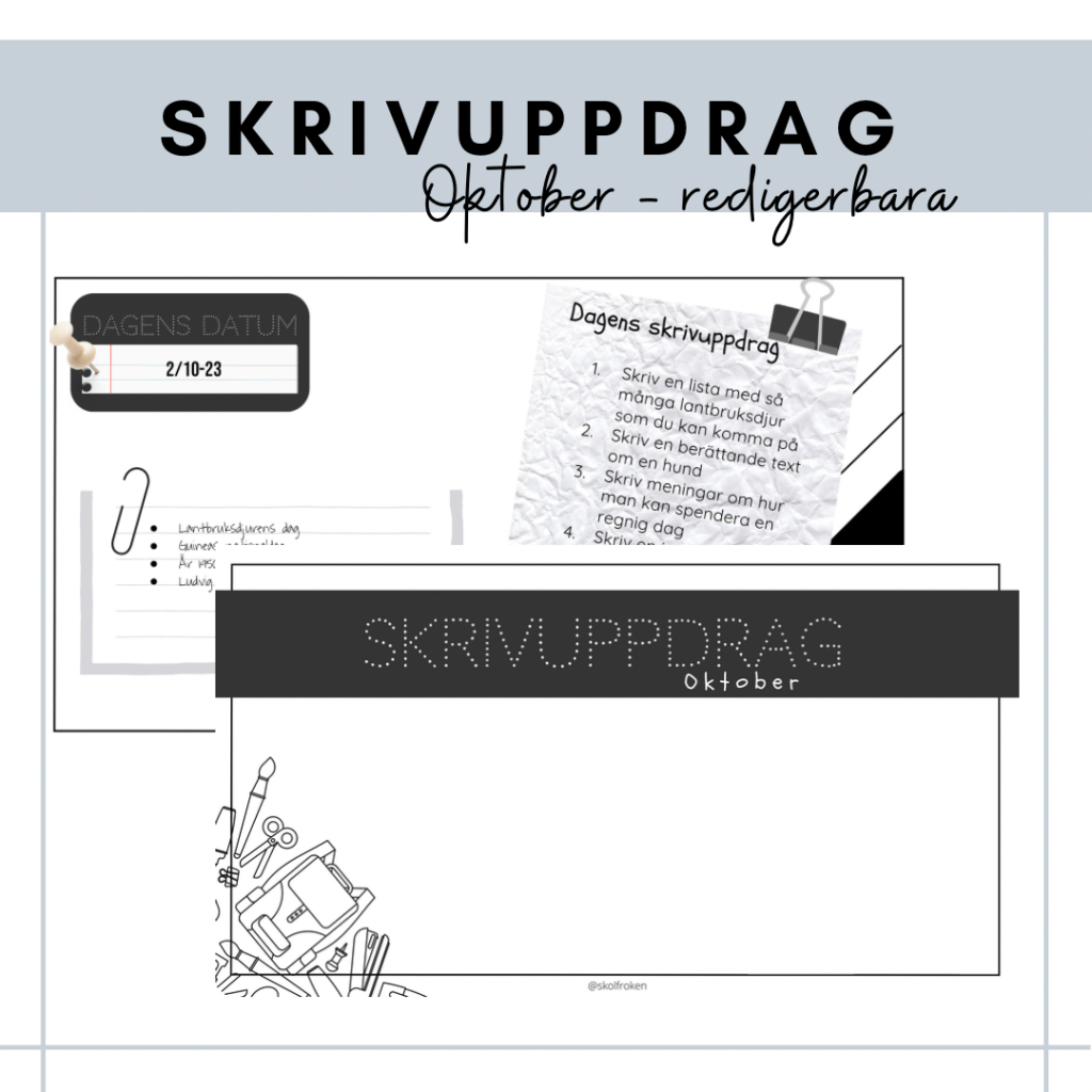 Skrivuppdrag oktober