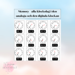 Memory – alla klockslag i den analoga och den digitala klockan - bild 5