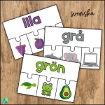 Färger Pussel – Svenska, engelska och tecken - bild 2