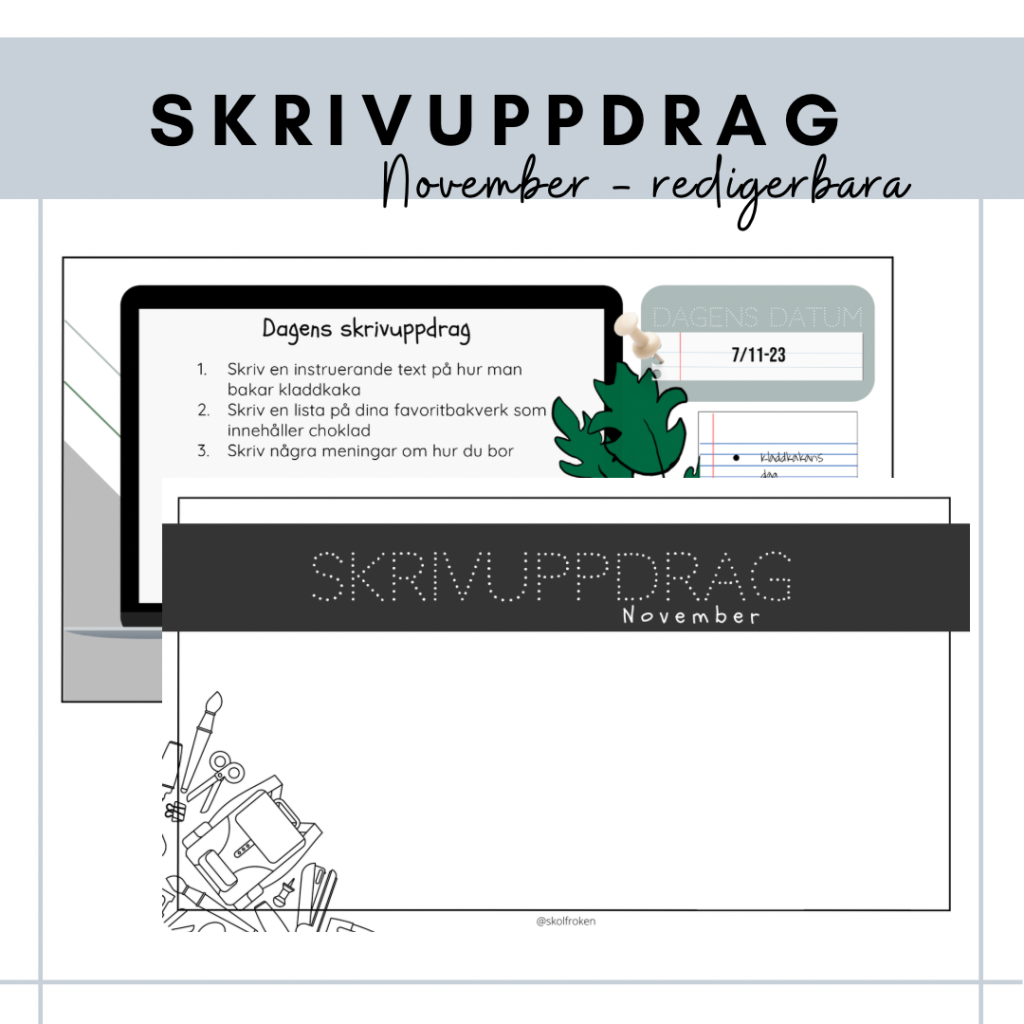 Skrivuppdrag november