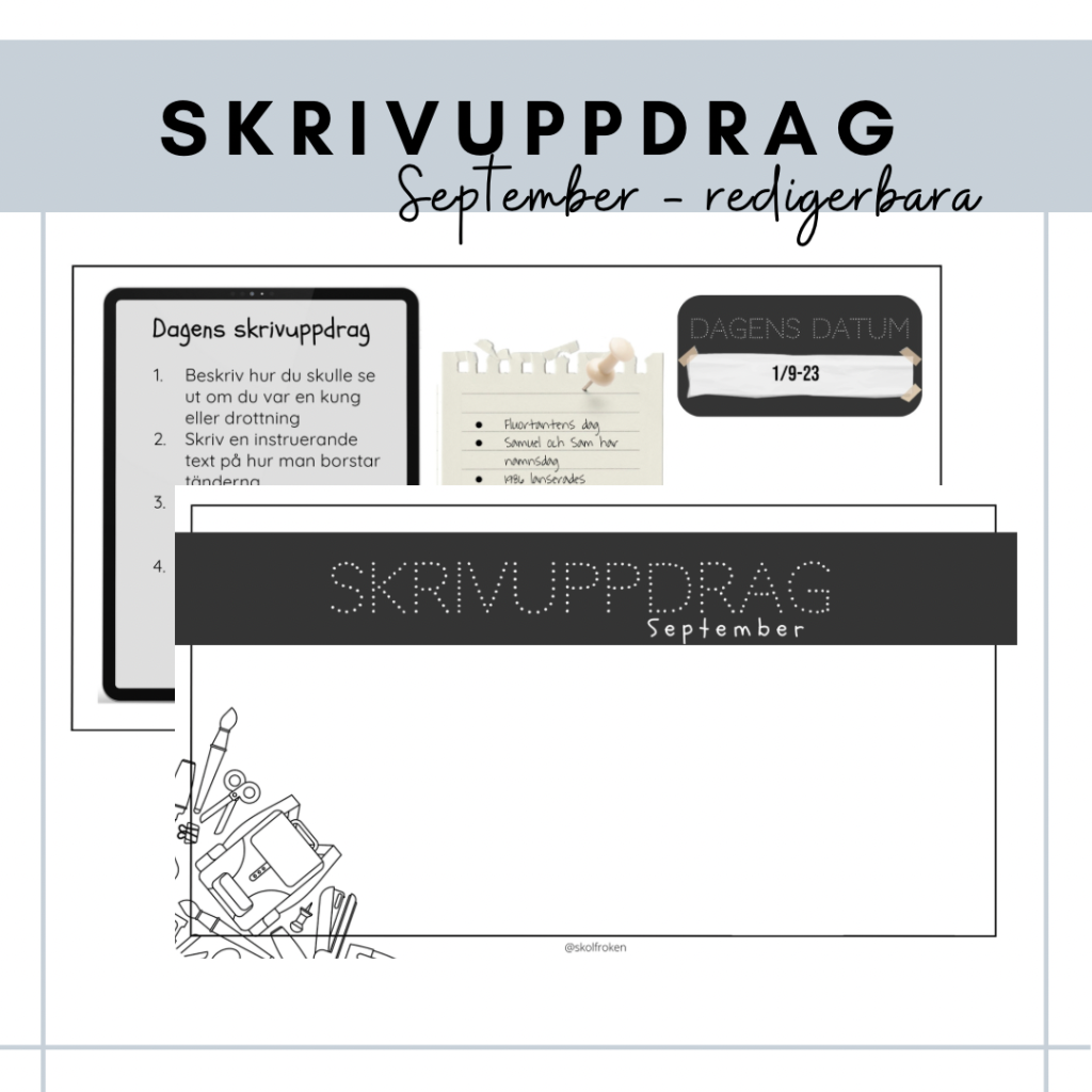 Skrivuppdrag september