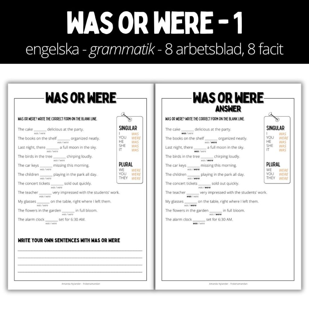 Arbetshäfte 1 – 16 sidor – was or were