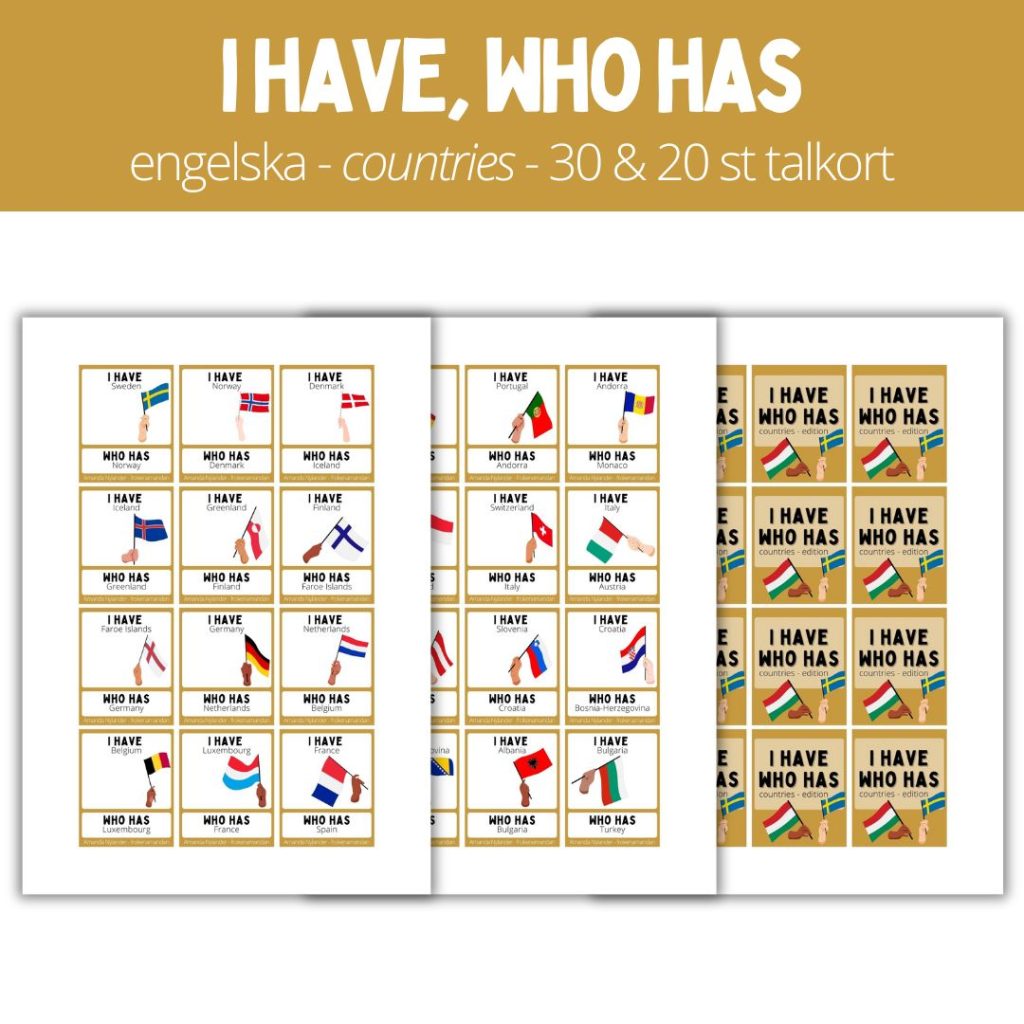 I have, who has domino – countries – 30 / 20 talkort