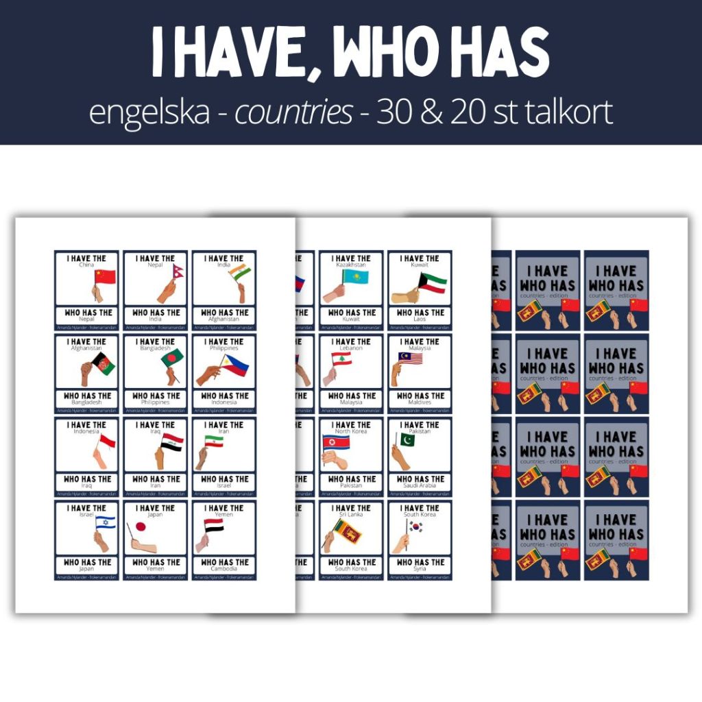I have, who has domino – countries – 30 / 20 talkort