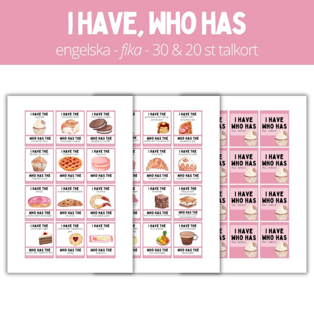 I have, who has domino – fika – 30 / 20 talkort