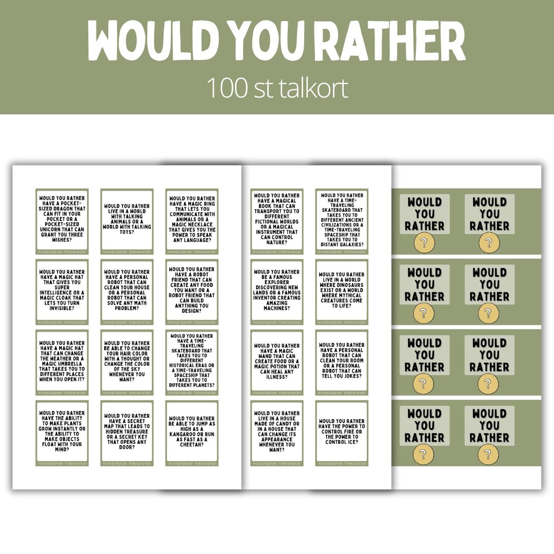 Would you rather - 100 st talkort - 2