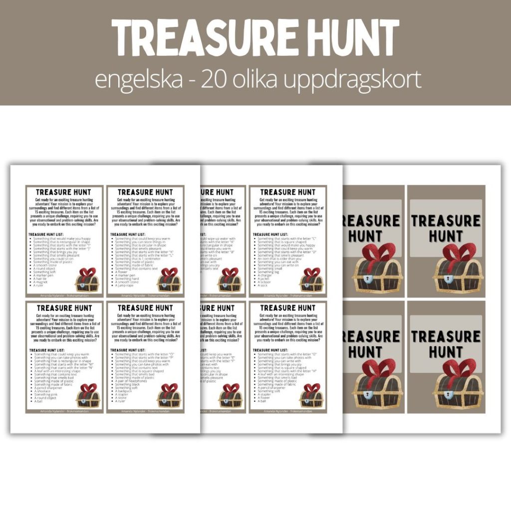 Treasure hunt – 20 olika uppdragskort