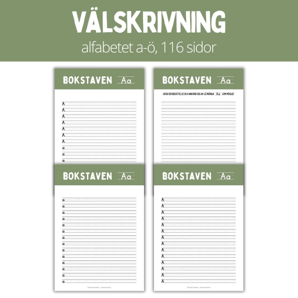 Välskrivning – alfabetet, a-ö, 116 sidor