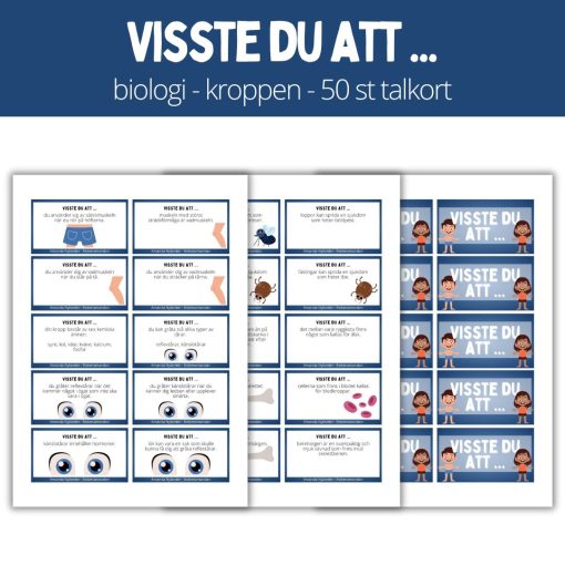 Visste du att ... 50 st talkort (Kroppen del 1)