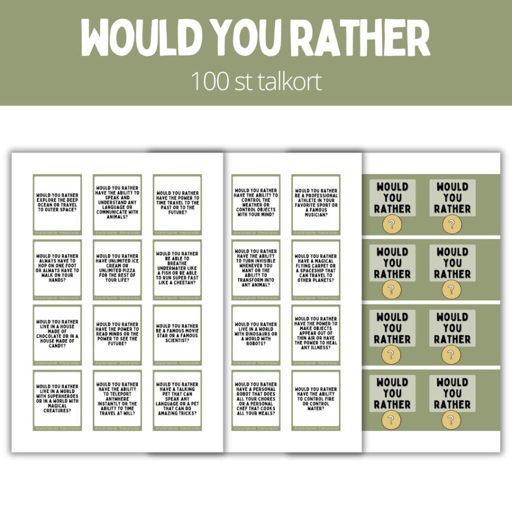 Would you rather – 100 st talkort – 1