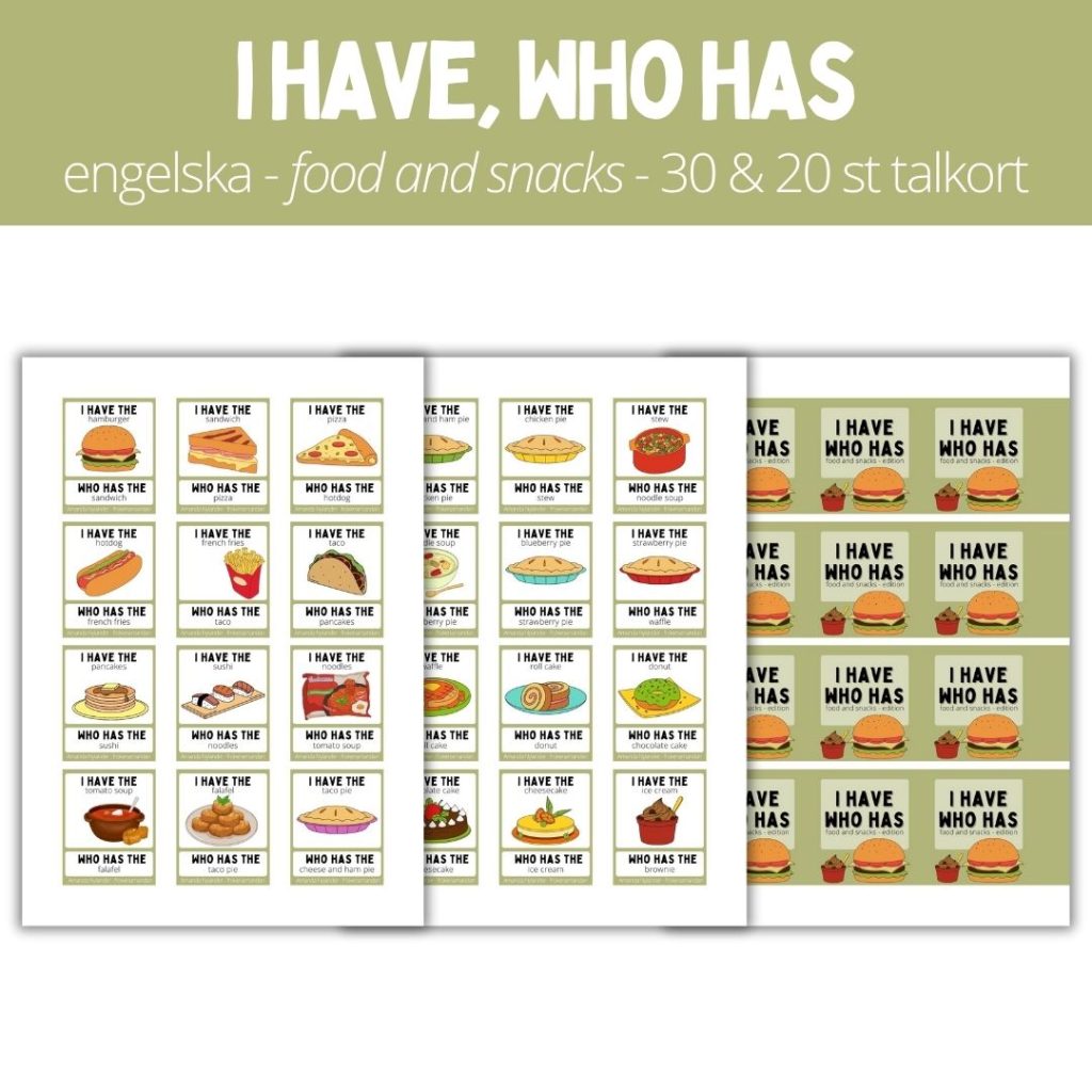 I have, who has domino – food and snacks – 30 / 20 talkort