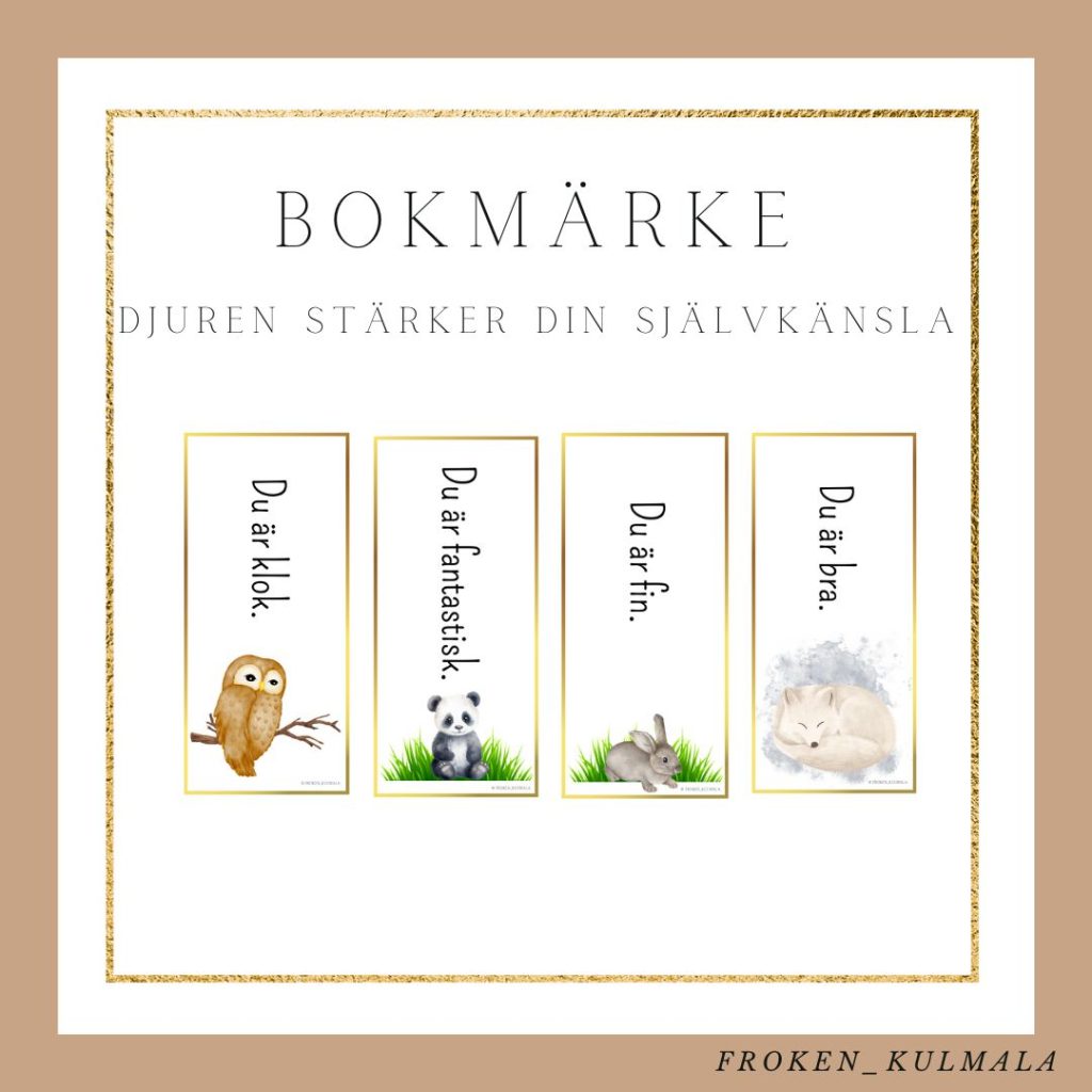 Bokmärke: Söta djur