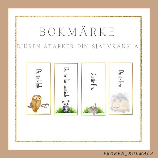 Bokmärke: Söta djur