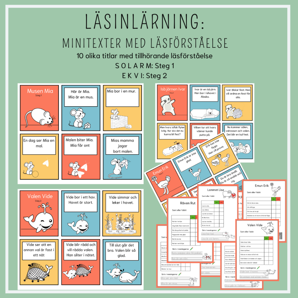 Läsinlärning: Minitexter med läsförståelse