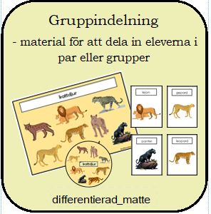 Gruppera eleverna med djurtema!