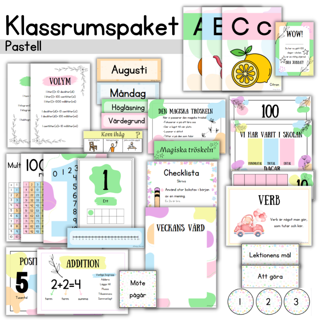STORT KLASSRUMSPAKET pastell