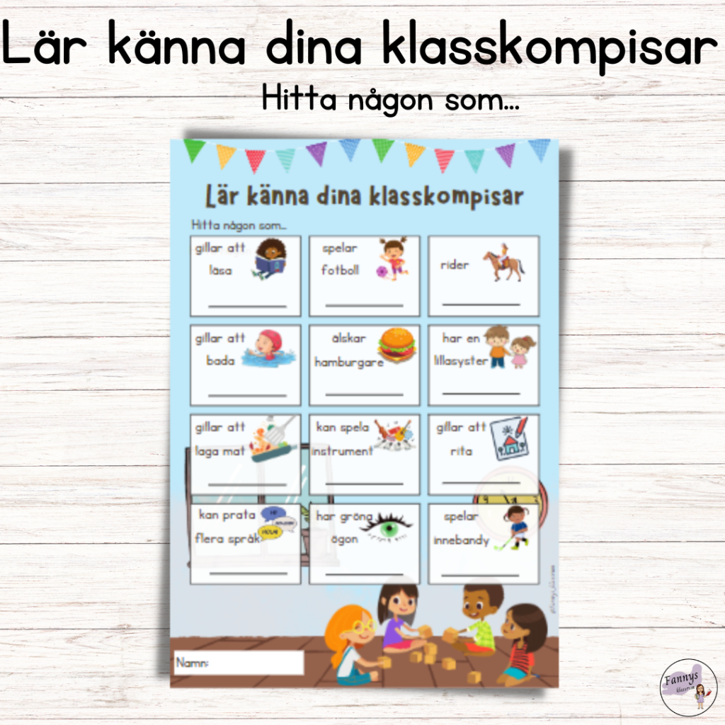 Bingo-lär känna dina klasskompisar