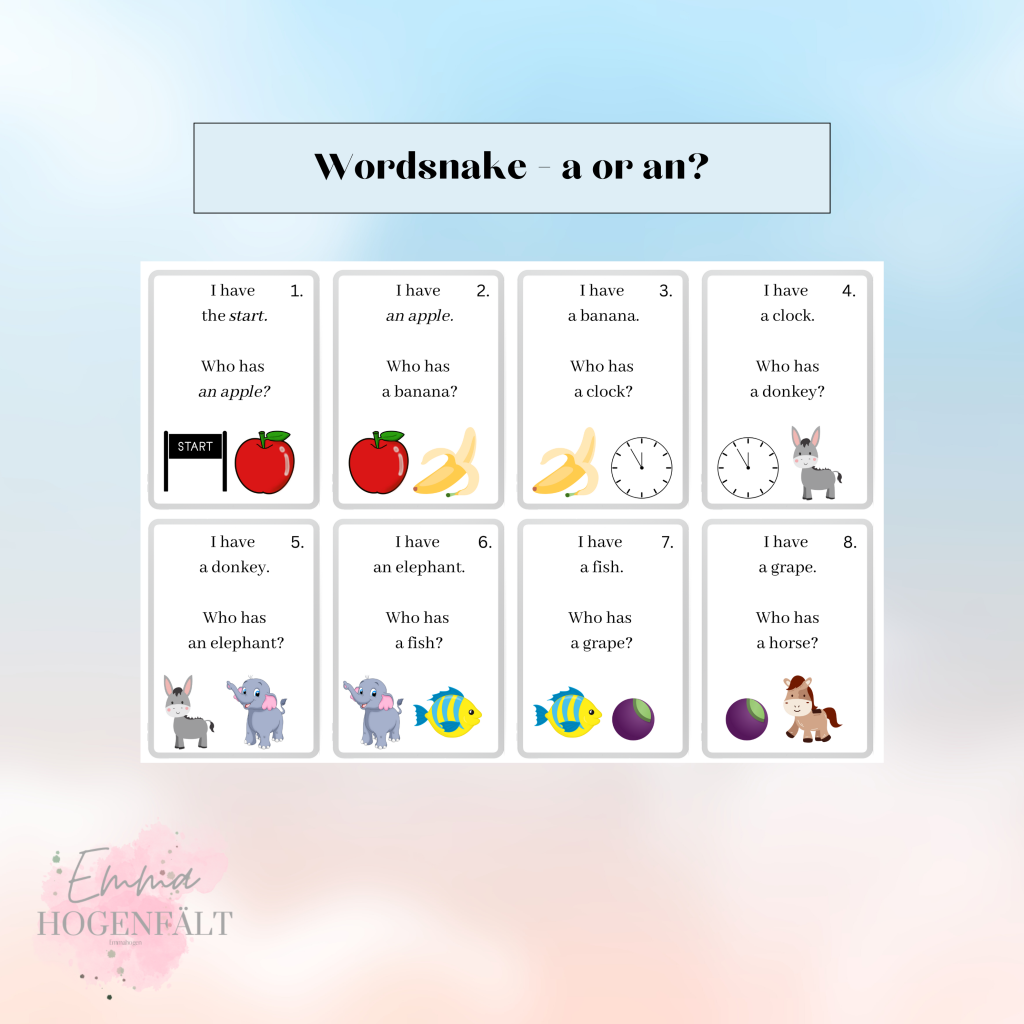 Wordsnake – a or an?