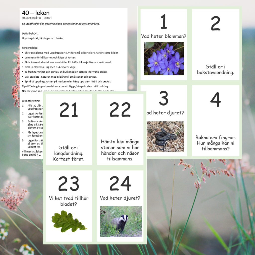 Utelek med 40 olika uppdrag