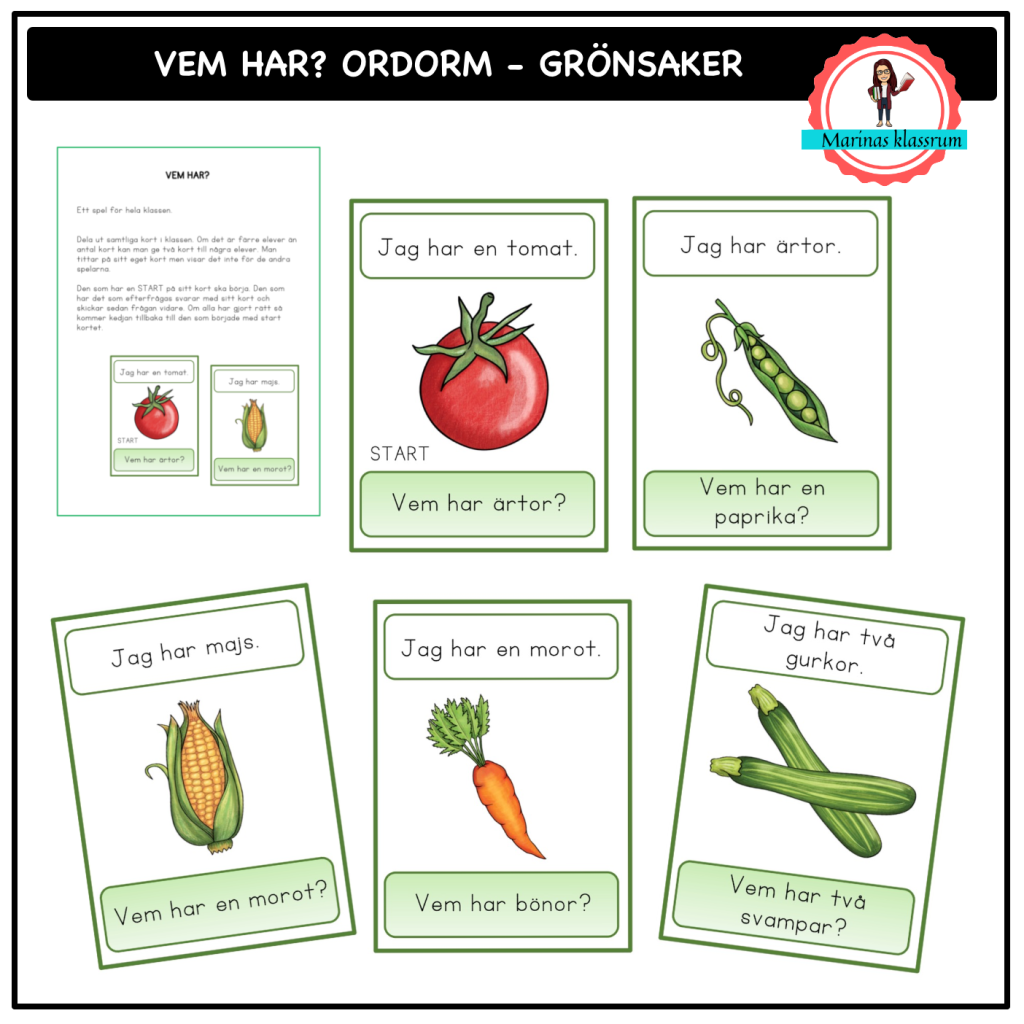 Ordorm – Vem har? – grönsaker