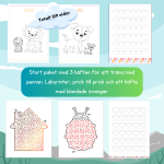 Stort paket med pennträning. 3 häften labyrinter, prick till prick m.m 129 sidor - bild 1