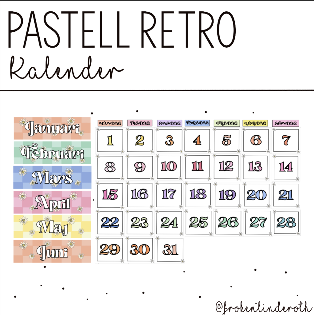 Pastell retro – kalender