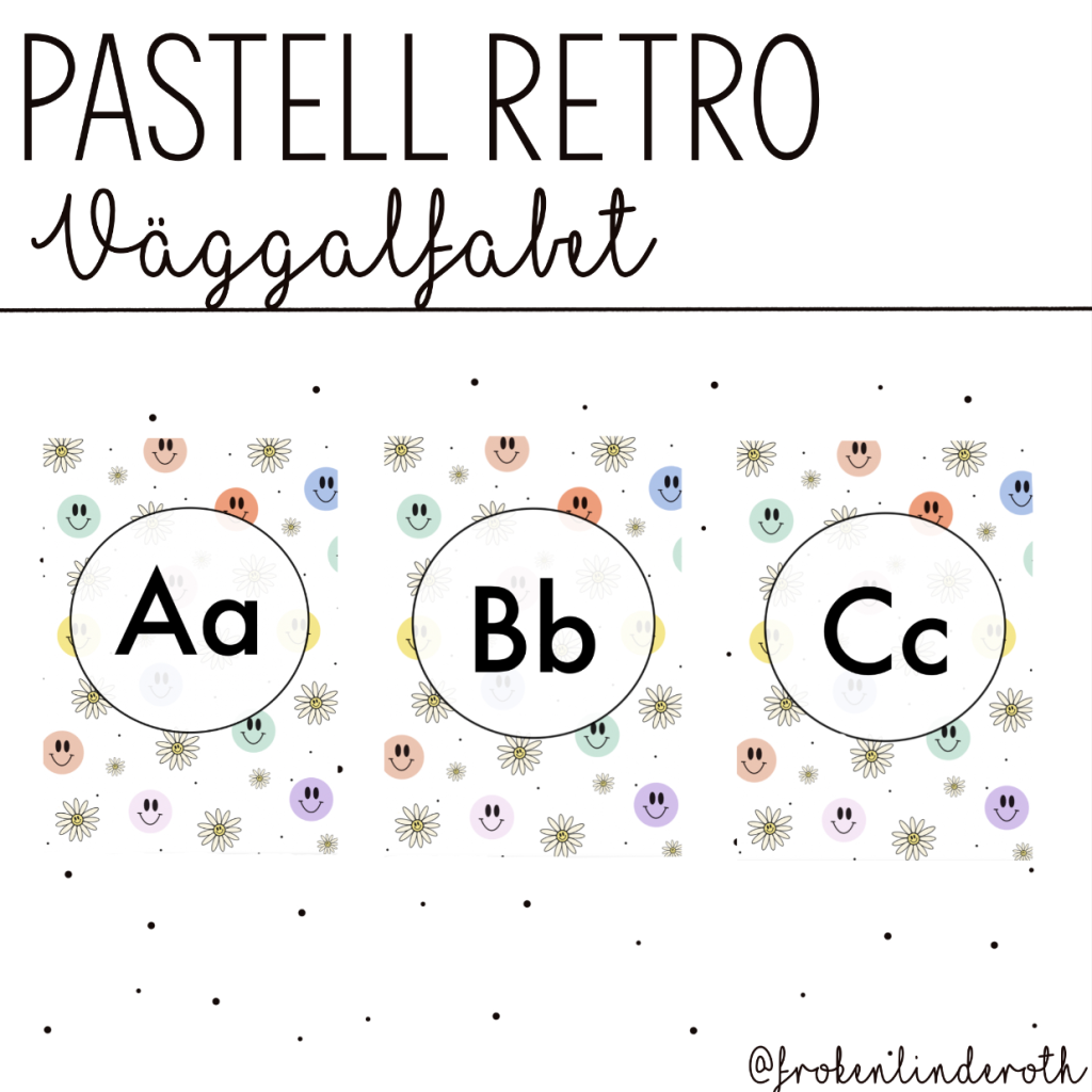 Pastell retro – alfabetsposters
