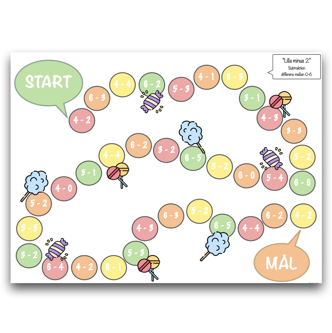Mattespel - "Lilla minus 2” - Tema: Godis